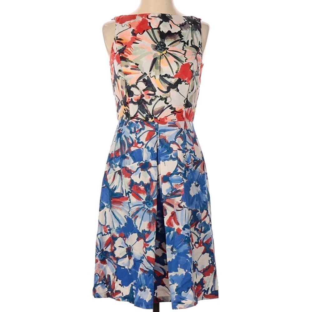NWT Donna Morgan Sleeveless‎ Mixed Print Floral Garden Party Dress Sz 14 unlined